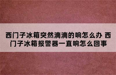 西门子冰箱突然滴滴的响怎么办 西门子冰箱报警器一直响怎么回事